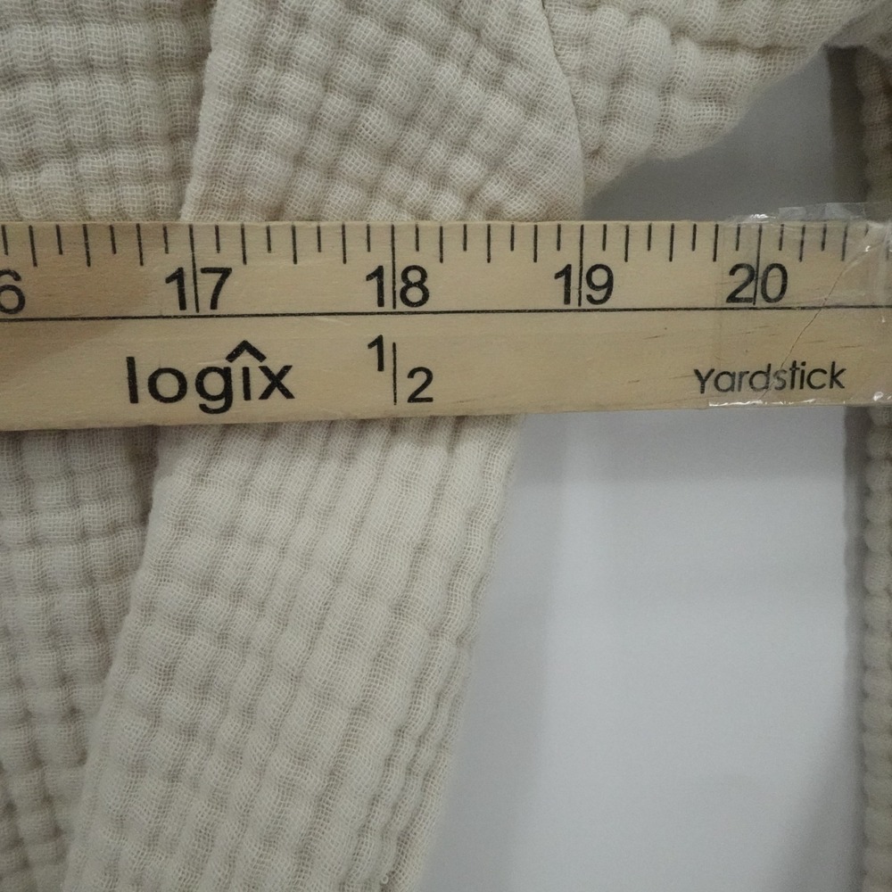 Parachute Robe Womens Large Beige Waffle Weave Tie Waist Lounge Comfort - Picture 5 of 9